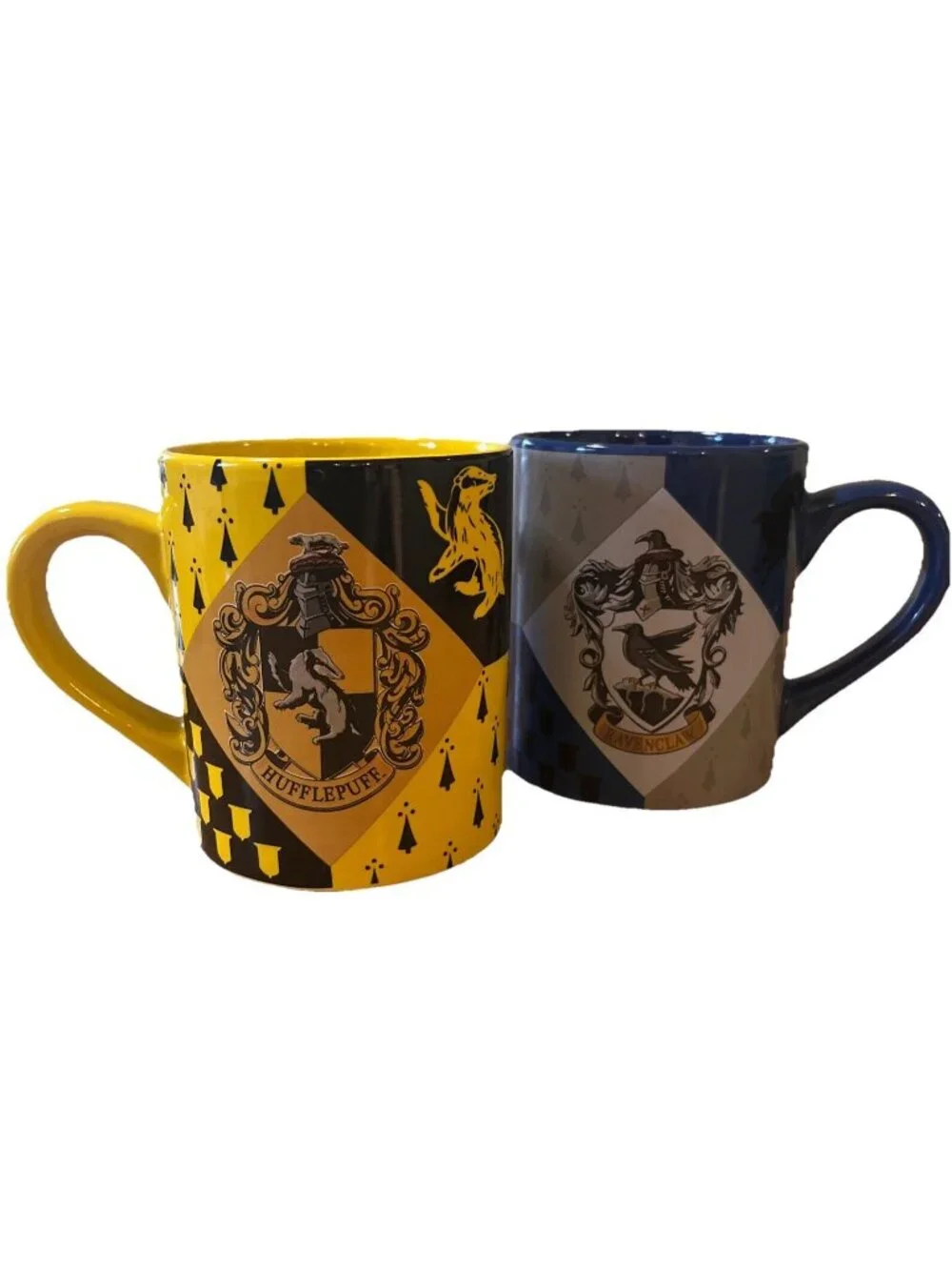 VTG YELLOW Harry Potter  Hufflepuff & BLUE Ravenclaw 14oz Cup Cocoa,Coffee